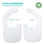 Benoxine Baby Bibs Soft and Absorbent Organic Cotton Bandana Bibs Set for Boys Girls Newborn Unisex Plain Color 3-36 Months,White, 12 Pcs