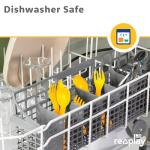 Re-Play Toddler Forks and Spoons Set - 6x6 Utensils Set for Kids - Dishwasher and Microwave Safe - Made in USA - Set of 12-5.8" x 1.2" x 0.2" - Crayon Box