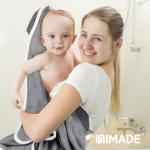 UNIMADE Hooded Towel for Newborn, 4 Pack Soft Coral Fleece Baby Towels, Ultra Absorbent Bath Cloths Bulk for Infants, Toddlers, Newborn Essential- 30 x 30 inch - Multicolor