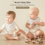 CIVARUA KIDS Muslin Baby Bibs 8 Pack, Baby Bandana Drool Bib for Drooling and Teething, Cotton Soft Absorbent for Girls Boys BC