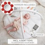 Beautiful Baby Play Gym and Tummy Time Mat - Soft Cotton Mat with 4 Cute Toys & Cards Creates The Perfect Activity Area for Your Girl/Boy - Stylish Infant Floor Playmat for Any Playroom Decor