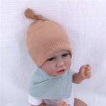 Silky Satin Lined Newborn Hat Hair Care Knot Beanie Hats for Infant Baby Boys Girls Caps 0-6 Months (0-6M Rib Camel)