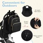 mommore Diaper Bag Backpack, Stylish Travel Baby Bag with Insulated Pockets, Changing Pad and Stroller Straps for Toddler (L-Brown Taupe, Large-27L)