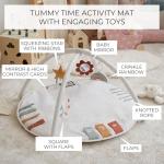 Beautiful Baby Play Gym and Tummy Time Mat - Soft Cotton Mat with 4 Cute Toys & Cards Creates The Perfect Activity Area for Your Girl/Boy - Stylish Infant Floor Playmat for Any Playroom Decor