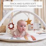 Beautiful Baby Play Gym and Tummy Time Mat - Soft Cotton Mat with 4 Cute Toys & Cards Creates The Perfect Activity Area for Your Girl/Boy - Stylish Infant Floor Playmat for Any Playroom Decor