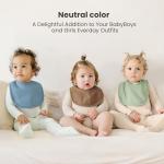 Konssy 10-Pack Muslin Baby Bibs, Soft Cotton Bandana Bibs for Drooling & Teething, Unisex Solid Colors for Boys & Girls, Newborn & Infant