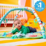Bright Starts Wild Wiggles Baby Activity Gym & Play Mat with FoldingToy bar, Newborn and up - Green, 18.5” x 29.1” x 29.1”