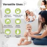 6-Pack Cotton Baby Washcloths for Newborn - Organic Cotton Muslin Soft Wash Cloths for Babies, Infant, Kids, Toddler Towels for Boy, Girl, Super Absorbent Face Cloths, Scratch-Free Baby Rags (Nordic)