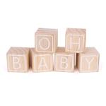 Baby Shower Wooden Block Decorations - OH BABY Sign Little Blocks, (Set of 6),for Baby Shower Party Table Centerpiece Decoration, Guestbook Keepsake