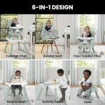 Jeep Milestone 6-in-1 High Chair by Delta Children - High Chair Converts to Stool, Booster Seat, Toddler Chair, Activity Table and Desk and Chair, Sage Green