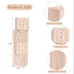 Baby Shower Wooden Block Decorations - OH BABY Sign Little Blocks, (Set of 6),for Baby Shower Party Table Centerpiece Decoration, Guestbook Keepsake