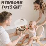 Baby Rattles & Teethers Set – Baby Toys 0-6 Months, Teething Toys 3-6 Months, Sensory Toys with Soft Textures, Gentle Sounds & Easy-Grip Shape, Neutral Newborn Gift（10-Pack）