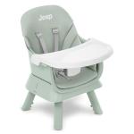 Jeep Milestone 6-in-1 High Chair by Delta Children - High Chair Converts to Stool, Booster Seat, Toddler Chair, Activity Table and Desk and Chair, Sage Green