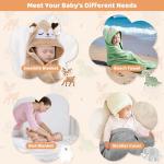CandyHome 12 PCS Baby Bath Towels Set for Infants Toddlers, 4 PCS Animal Hooded Baby Towels & 8 PCS Washcloths Set, Ultra Absorbent Cute Soft Newborn Bath Essentials Gifts for Boys & Girls