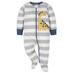 Gerber Baby Boys 4 Pack Sleep 'N Play Footie, Dinosaur Blue, 0-3 Months