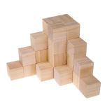 Supla 40pcs 1.5 inch - Natural Solid Wood Square Blocks - for Puzzle Making, Crafts, and DIY Projects