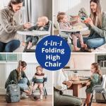 Chicco Zest 4-in-1 Folding High Chair, Feeding Chair, Toddler Chair and Youth Stool, Multi-Use Easy Clean High Chair | Capri/Blue