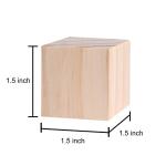 Supla 40pcs 1.5 inch - Natural Solid Wood Square Blocks - for Puzzle Making, Crafts, and DIY Projects