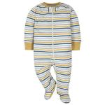 Gerber Baby Boys 4 Pack Sleep 'N Play Footie, Dinosaur Blue, 0-3 Months