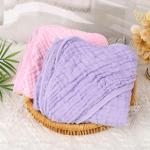 Synrroe 2 Pack Hooded Muslin Cotton Baby Towels, 32x32Inch, Pink & Purple