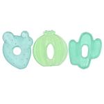 Itzy Ritzy Water-Filled Teethers - Cold Cutie Coolers Textured On Both Sides to Massage Sore Gums & Emerging Teeth - Can Be Chilled in Refrigerator, Set of 3 Green Cactus Water Teethers