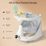 Baby Bath Seat for Babies 6 Months & Up - Bathtub Seats for Babies Sitting Up with Rinse Cup, Non-Slip, Comfortable, Infant Bath Essentials, Gray