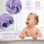 Synrroe 2 Pack Hooded Muslin Cotton Baby Towels, 32x32Inch, Pink & Purple