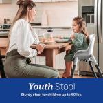 Chicco Zest 4-in-1 Folding High Chair, Feeding Chair, Toddler Chair and Youth Stool, Multi-Use Easy Clean High Chair | Capri/Blue