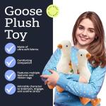 Itzy Ritzy Snuggles Plush Toy – Soft Stuffed Animal for Babies, Kids & Adults – Sensory Ribbons & Textured Fabrics for Tactile Play – Cozy & Cuddly Companion for Newborns & Up (Goose)