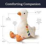 Itzy Ritzy Snuggles Plush Toy – Soft Stuffed Animal for Babies, Kids & Adults – Sensory Ribbons & Textured Fabrics for Tactile Play – Cozy & Cuddly Companion for Newborns & Up (Goose)