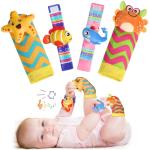 URMYWO Wrist Rattles for Baby - Rattle Socks - Foot Finder Set - Baby Toys for 0-12 Months Infant - Newborn Essentials - Early Learning Sensery Toys for Boy Girl as Shower Gifts Easter Basket Stuffer