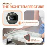 Collapsible Bathtub Baby for Infants & Newborns w/Thermometer, Drain Plug with Heat Sensor & Scoop – Compact Travel Baby Bath Space-Saving Bath for Travel, Shower & Small Bathrooms