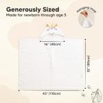 KeaBabies Organic Baby Towel with Hood for Girls, Boys - Soft, Absorbent, 100% Cotton Hooded Baby Towels for Newborns, Infants, Large Hooded Bath Towels for Babies, Kids, Toddler 1-3 (Uria)