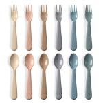 12 Pieces Toddler Utensils Set, Plastic Spoons and Forks Set for Kids, Children Safe Flatware, Plastic Reusable Cutlery, BPA Free, Dishwasher Safe