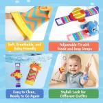 URMYWO Wrist Rattles for Baby - Rattle Socks - Foot Finder Set - Baby Toys for 0-12 Months Infant - Newborn Essentials - Early Learning Sensery Toys for Boy Girl as Shower Gifts Easter Basket Stuffer