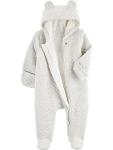 Simple Joys by Carter's Neutral's Fleece Footed Jumpsuit Pram, Grey, 3-6M