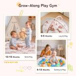 Crisschirs 6-in-1 XL Large Baby Gym & Ball Pit, Play Mat & Play Gym, Combination Baby Activity Gym with Milestone Cards for Sensory Exploration and Motor Skill Development, Balls are not Included