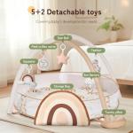 Crisschirs 6-in-1 XL Large Baby Gym & Ball Pit, Play Mat & Play Gym, Combination Baby Activity Gym with Milestone Cards for Sensory Exploration and Motor Skill Development, Balls are not Included