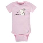 Gerber Baby 8-Pack Short Sleeve Onesies Bodysuits, Bunny, 0-3 Months