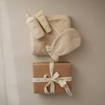 mushie Baby Hooded Towel | Organic Cotton (Pearl)