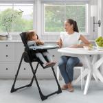 Jeep by Delta Children Classic Convertible 2-in-1 High Chair for Babies and Toddlers with Adjustable Height, Recline & Footrest - Dishwasher Safe Meal Tray, Black
