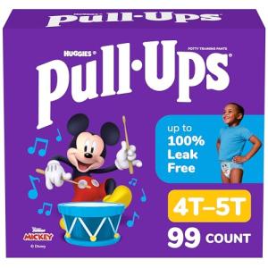 Pull-Ups Boys' Potty Training Pants, Size 4T-5T Training Underwear (38-50 lbs), 99 Count (3 Packs of 33), Packaging May Vary
