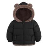 Enlifety 12-24 Months Baby Boys Girls Bear Ears Cotton Coat Size 1-2T Fall Winter Warm Hooded Outerwear with Pockets