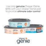 Diaper Genie Essentials Round Refill 8-Pack | Holds Up to 2560 Newborn Diapers | Features Unscented Continuous Film | Compatible with Diaper Genie Complete and Expressions Pails,8 Count (Pack of 1)