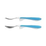 Dr. Brown's Soft-Grip Spoon and Fork Utensil Set, Safe Silverware for Toddlers, Blue, 12m+ – 2-pack