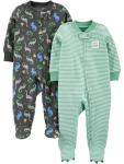 Simple Joys by Carter's Baby Boys' 2-Pack 2-way Zip Cotton Footed Sleep and Play