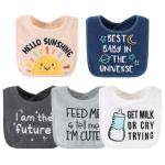 The Peanutshell Baby Boy or Girl Terry Bibs Set of 10-100% Cotton, Soft, Absorbent Baby Bibs, Unisex Toddler Boy or Girl Set, Newborn & Infant - Sunshine