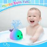 Gigilli Bath Toys for Kids Ages 1-3, Baby Bath Toys 1 2 3 Year Boy Girl, Easter Basket Stuffers Gifts 6-12-18 Months, Light Up Whale Bath Toy Sprinkler Toddler Birthday Bathtub Fountain Pool Water Toy