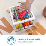 LiKee Montessori Toys for 1 Year Old, 6pcs Multi Sensory Shapes, Toddler Developmental Learning Birthday Gifts, Baby Toys 12+ Months (Cube)