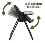 Jeep by Delta Children Classic Convertible 2-in-1 High Chair for Babies and Toddlers with Adjustable Height, Recline & Footrest - Dishwasher Safe Meal Tray, Black